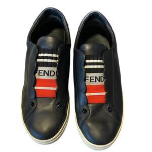 Fendi Black Scalloped Trainers